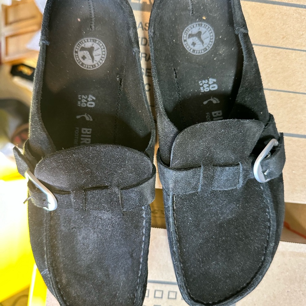 Birkenstock Black Suede Slip-Ons
